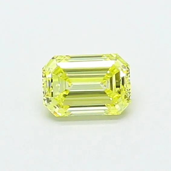 0.5ct EMERALD Fancy Intense Yellow VVS2 Coloured Lab diamond