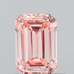 0.63ct EMERALD Fancy Intense Pink VVS2 Coloured Lab diamond