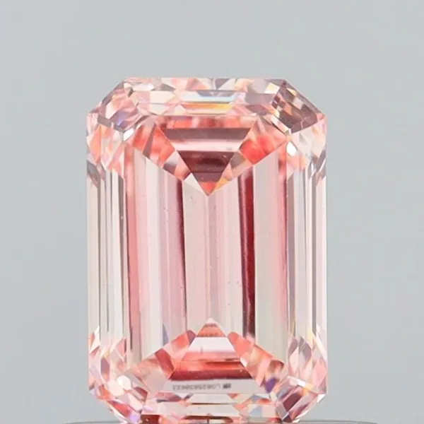 0.63ct EMERALD Fancy Intense Pink VVS2 Coloured Lab diamond