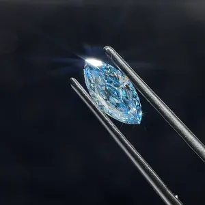 1.09ct MARQUISE Fancy Vivid Blue VVS2 Coloured Lab diamond