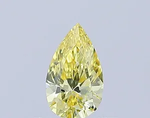 0.31ct PEAR Fancy Intense Yellow VS2 Coloured Lab diamond