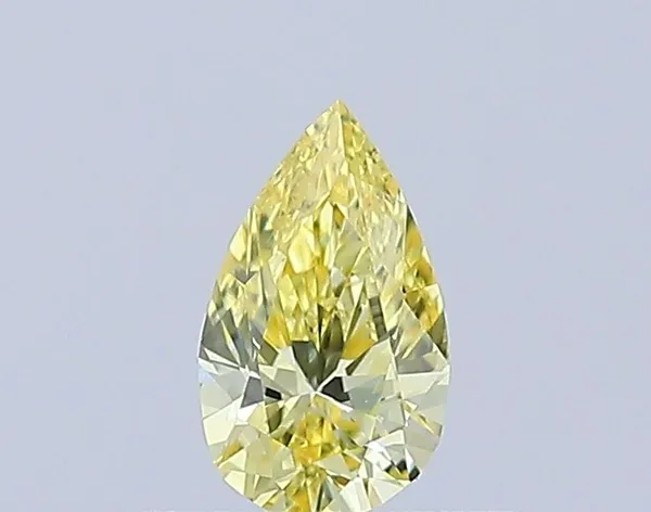 0.31ct PEAR Fancy Intense Yellow VS2 Coloured Lab diamond