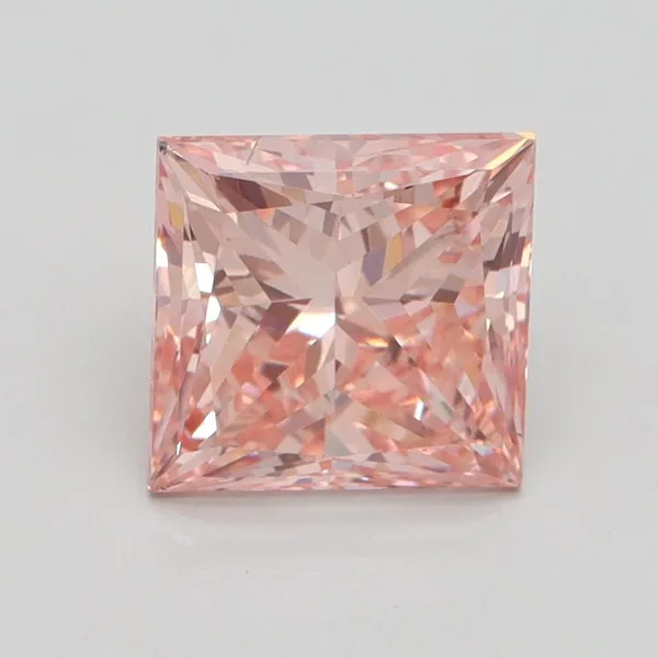 2.07ct PRINCESS Fancy Intense Pink VS2 Coloured Lab diamond