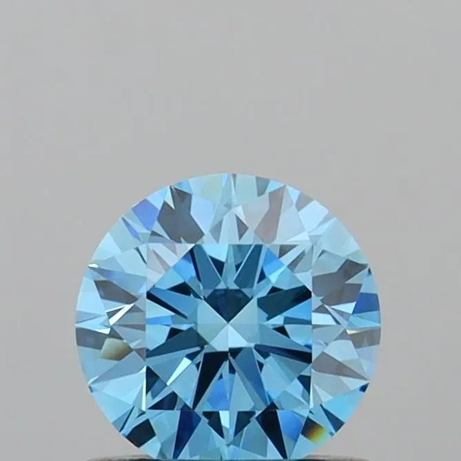 0.64ct ROUND Fancy Vivid Blue VVS2 Coloured Lab diamond