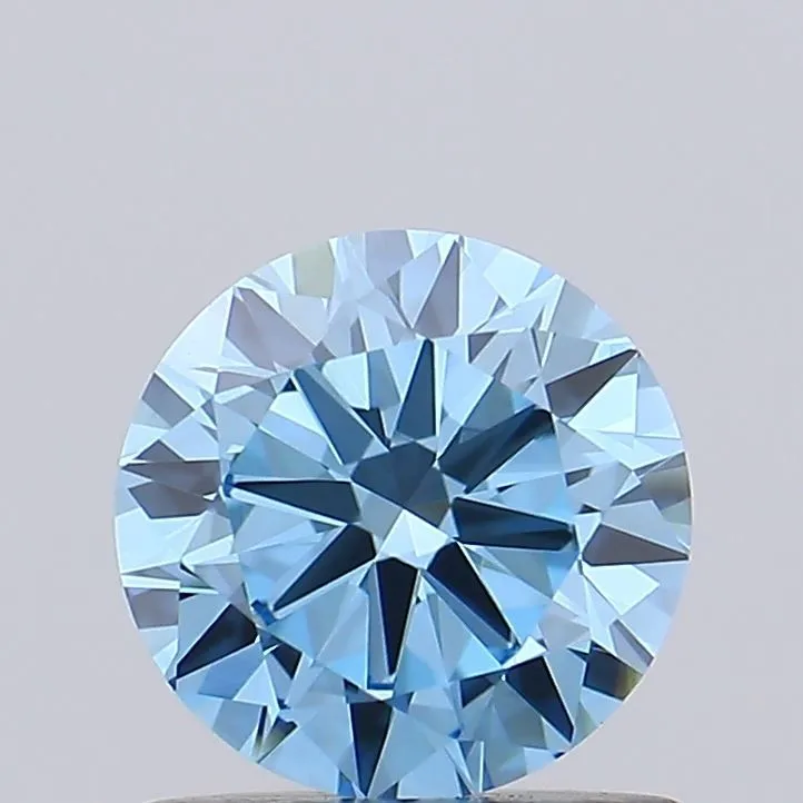 0.89ct ROUND Fancy Vivid Blue VVS2 Coloured Lab diamond
