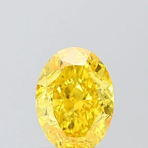 1.06ct OVAL Fancy Vivid Yellow VVS1 Coloured Lab diamond