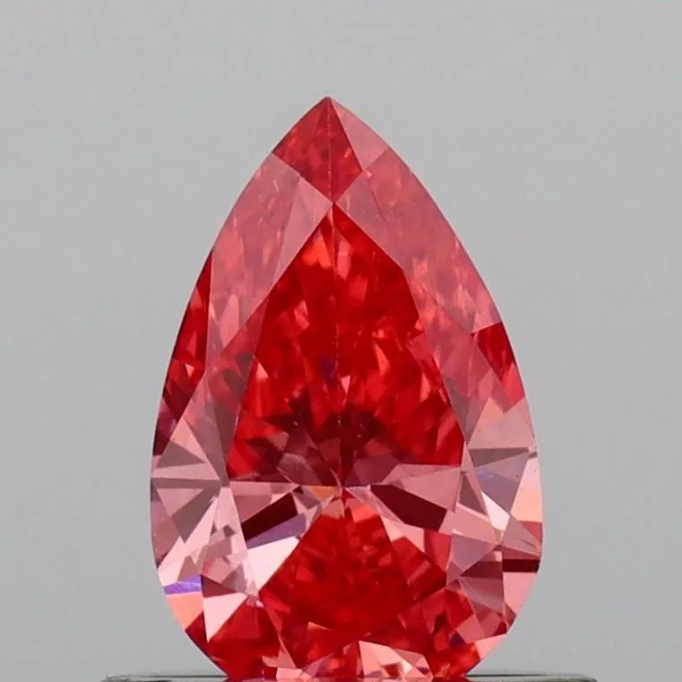 0.55ct PEAR Fancy Vivid Pink VVS2 Coloured Lab diamond