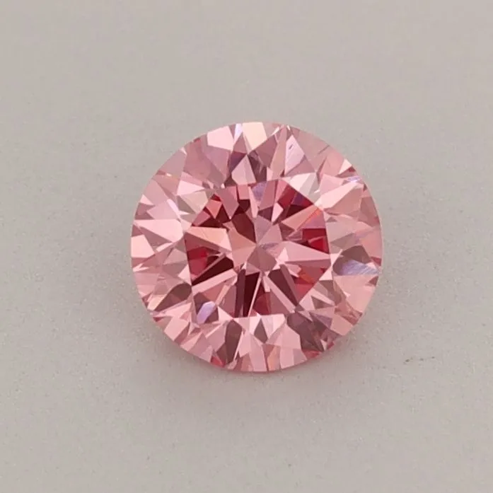 0.46ct ROUND Fancy Vivid Pink VS1 Coloured Lab diamond