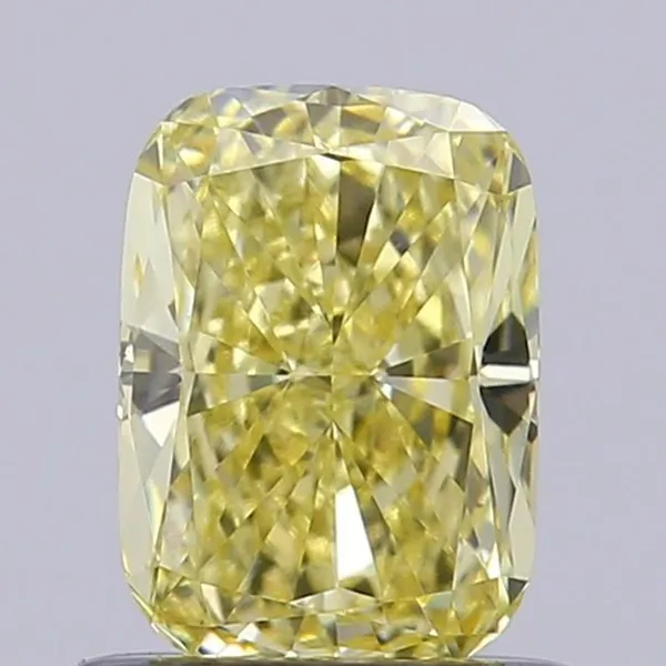 0.75ct CUSHION Fancy Yellow VVS2 Coloured Lab diamond