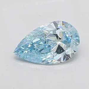 0.9ct PEAR Fancy Vivid Blue VS2 Coloured Lab diamond
