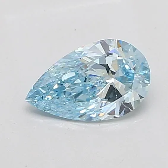 0.9ct PEAR Fancy Vivid Blue VS2 Coloured Lab diamond