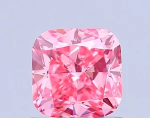 0.99ct CUSHION Fancy Vivid Pink VVS2 Coloured Lab diamond