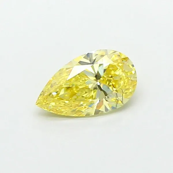 0.61ct PEAR Fancy Intense Yellow VS2 Coloured Lab diamond