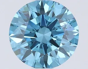 0.94ct ROUND Fancy Vivid Blue SI1 Coloured Lab diamond