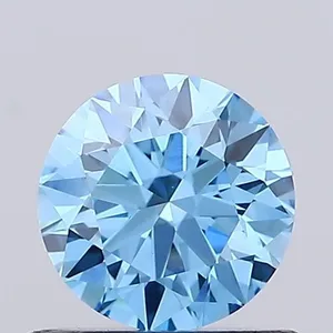 0.69ct ROUND Fancy Vivid Blue VVS2 Coloured Lab diamond
