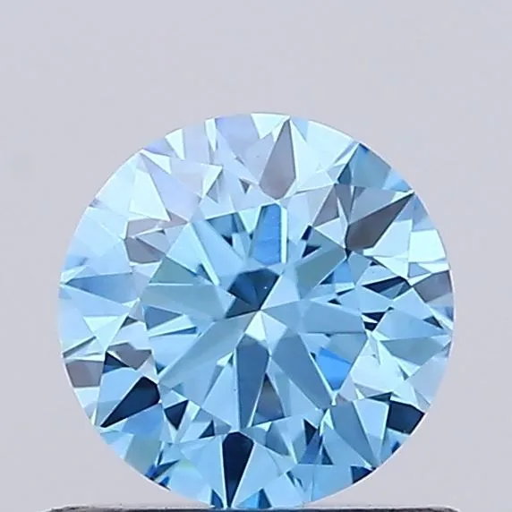 0.69ct ROUND Fancy Vivid Blue VVS2 Coloured Lab diamond