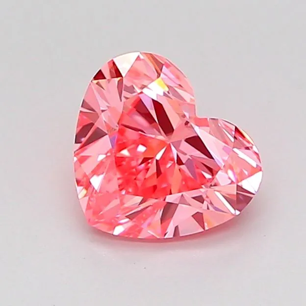 1.00ct HEART Fancy Vivid Pink VVS2 Coloured Lab diamond