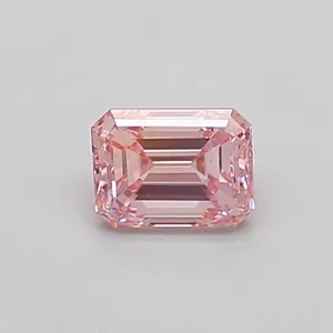 0.34ct EMERALD Fancy Intense Pink VS2 Coloured Lab diamond