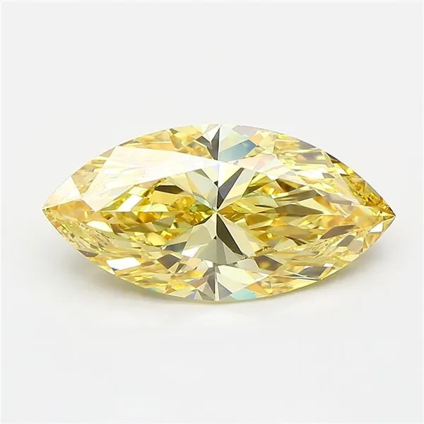 2.88ct MARQUISE Fancy Intense Yellow VVS2 Coloured Lab diamond