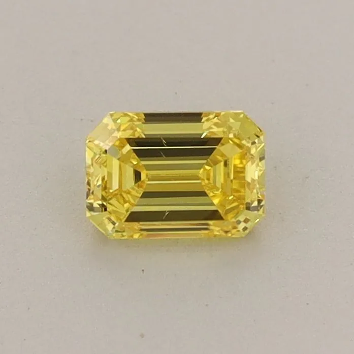 0.40ct EMERALD Fancy Vivid Yellow VS1 Coloured Lab diamond