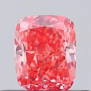 0.35ct CUSHION Fancy Vivid Pink VVS2 Coloured Lab diamond