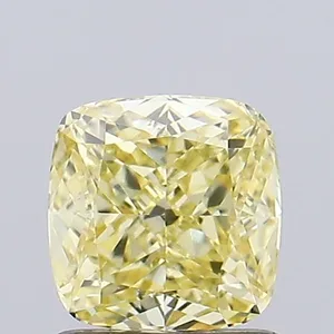 1.04ct CUSHION Fancy Intense Yellow VVS2 Coloured Lab diamond
