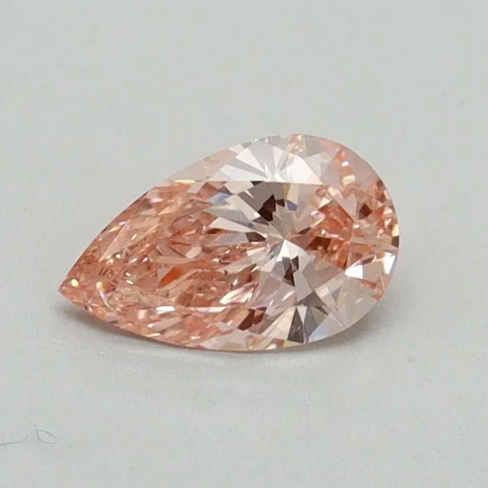0.38ct PEAR Fancy Vivid Pink SI1 Coloured Lab diamond