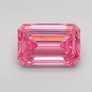 1.57ct EMERALD Fancy Vivid Pink VS2 Coloured Lab diamond