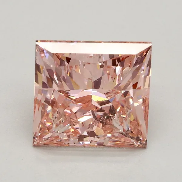 3.17ct PRINCESS Fancy Intense Pink SI1 Coloured Lab diamond