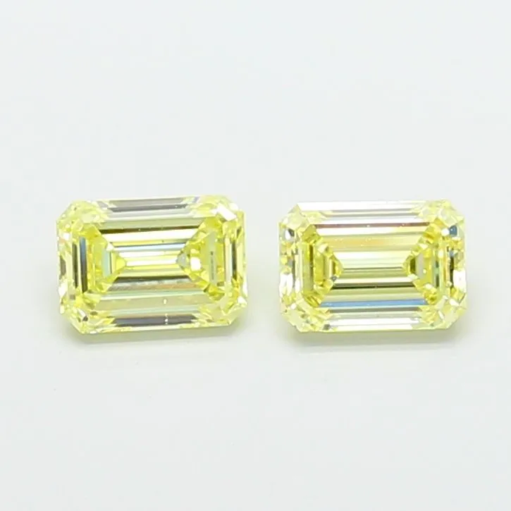 1.12ct EMERALD Fancy Light Yellow VS2 Coloured Lab diamond