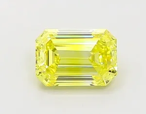 1.02ct EMERALD Fancy Vivid Yellow VVS2 Coloured Lab diamond