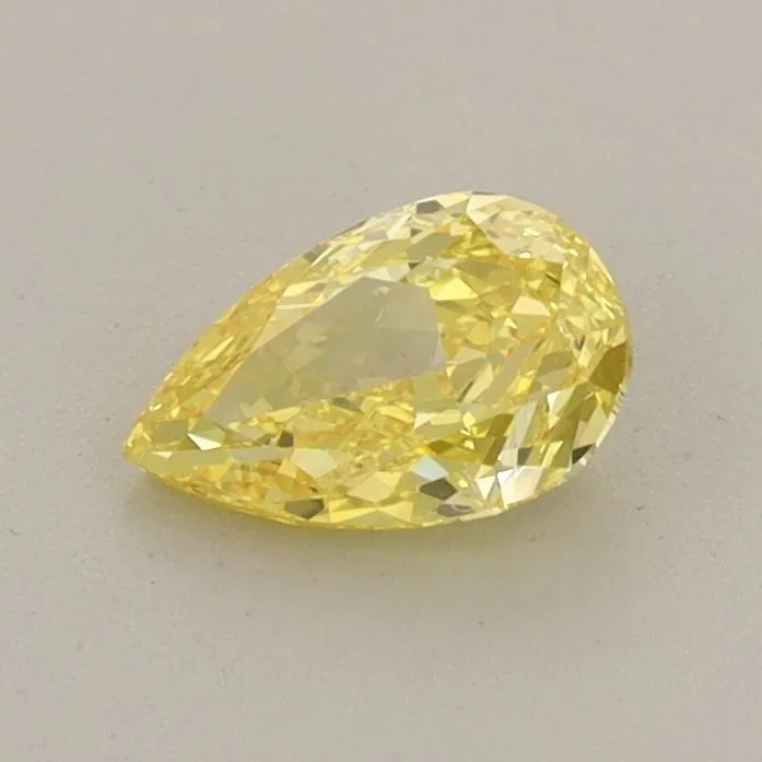 0.53ct PEAR Fancy Vivid Yellow VVS2 Coloured Lab diamond