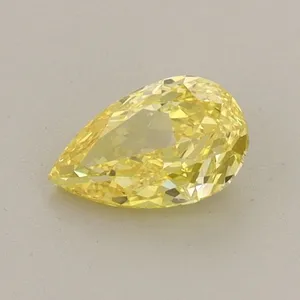 0.53ct PEAR Fancy Vivid Yellow VVS2 Coloured Lab diamond