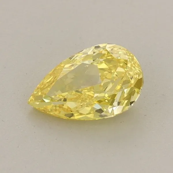 0.53ct PEAR Fancy Vivid Yellow VVS2 Coloured Lab diamond