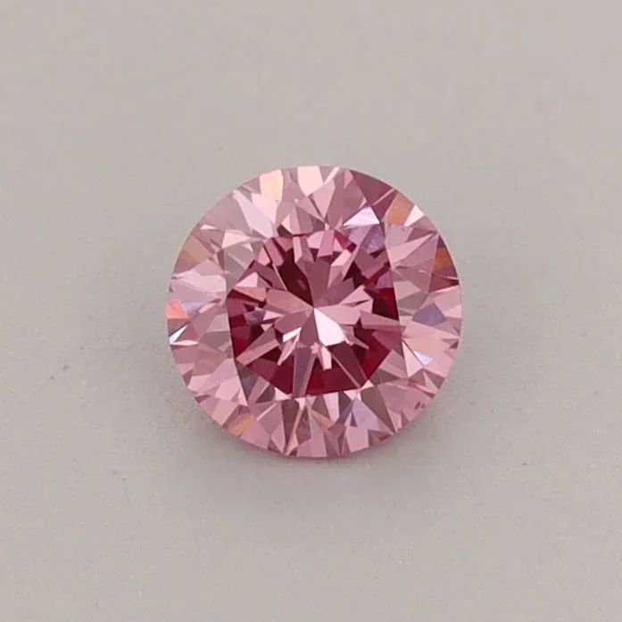 0.38ct ROUND Fancy Vivid Pink VS1 Coloured Lab diamond