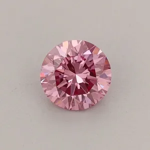 0.38ct ROUND Fancy Vivid Pink VS1 Coloured Lab diamond