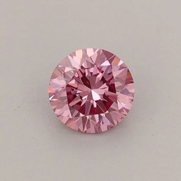 0.38ct ROUND Fancy Vivid Pink VS1 Coloured Lab diamond