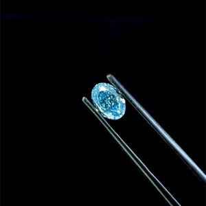 1.08ct OVAL Fancy Vivid Blue VVS2 Coloured Lab diamond