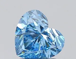 1.5ct HEART Fancy Vivid Blue VVS2 Coloured Lab diamond