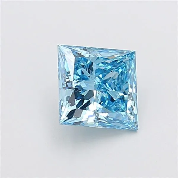 2.01ct PRINCESS Fancy Vivid Blue VS2 Coloured Lab diamond