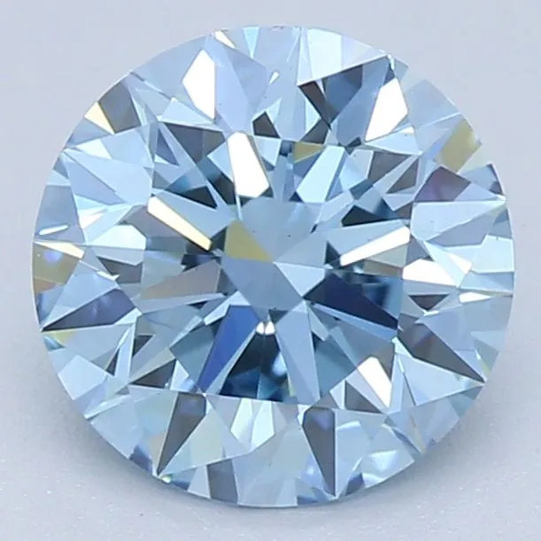 0.93ct ROUND Fancy Vivid Blue VS1 Coloured Lab diamond