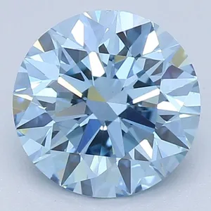 0.93ct ROUND Fancy Vivid Blue VS1 Coloured Lab diamond