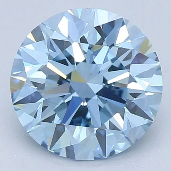 0.93ct ROUND Fancy Vivid Blue VS1 Coloured Lab diamond