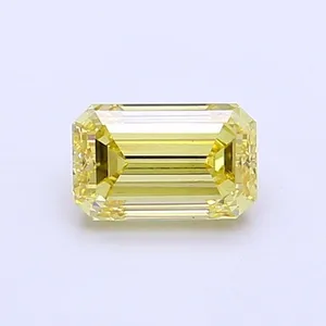 0.7ct EMERALD Fancy Intense Yellow VS1 Coloured Lab diamond