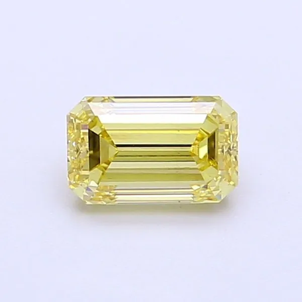 0.7ct EMERALD Fancy Intense Yellow VS1 Coloured Lab diamond