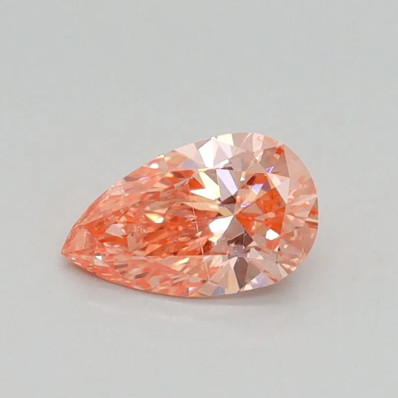 0.52ct PEAR Fancy Intense Pink SI2 Coloured Lab diamond