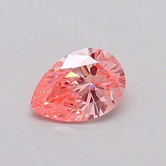 0.32ct PEAR Fancy Vivid Pink VVS2 Coloured Lab diamond