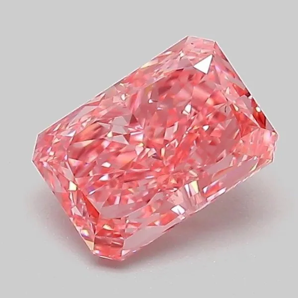 1.08ct RADIANT Fancy Vivid Pink VVS2 Coloured Lab diamond