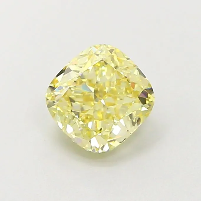 1.09ct CUSHION Fancy Light Yellow VS2 Coloured Lab diamond