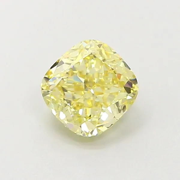 1.09ct CUSHION Fancy Light Yellow VS2 Coloured Lab diamond
